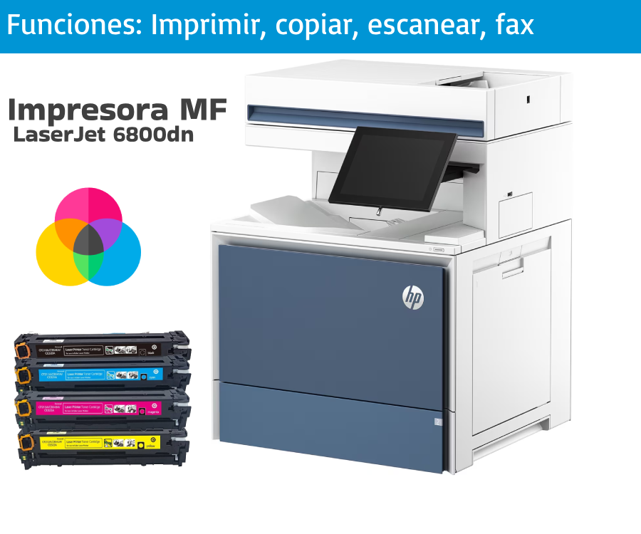 Impresora A4 Multif HP LaserJet 6800dn Color 55ppm USB|LAN